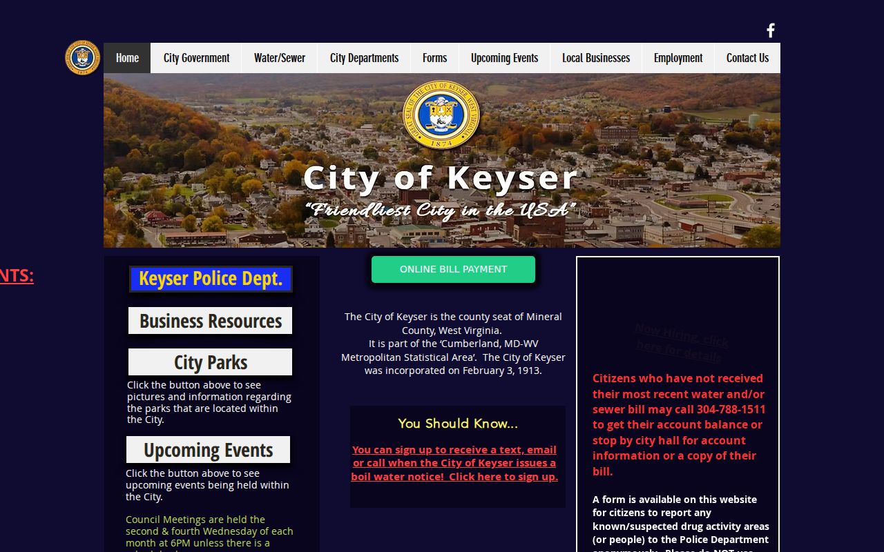 City of Keyser source supporting Keyser criminal records context