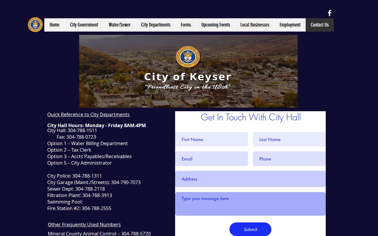 Keyser criminal records contact information for city and police offices