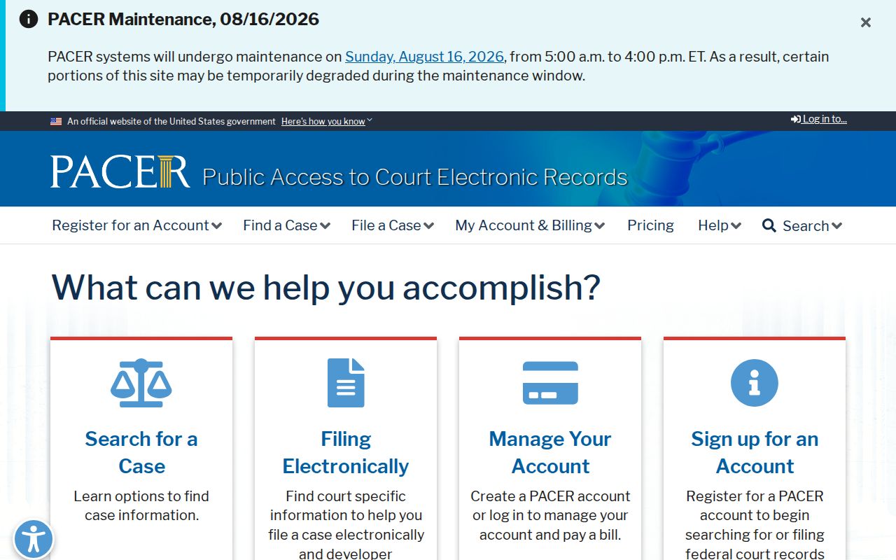 PACER search for federal criminal court cases connected to Mineral County